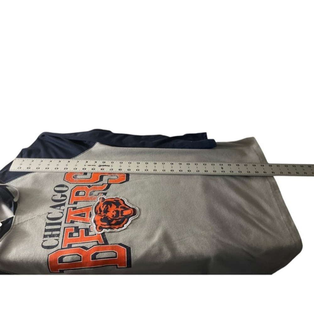 CSA Chicago Bears NFL Mens XL Waffle Knit Raglan Thermal Hoodie Grey Navy New - Picture 13 of 13